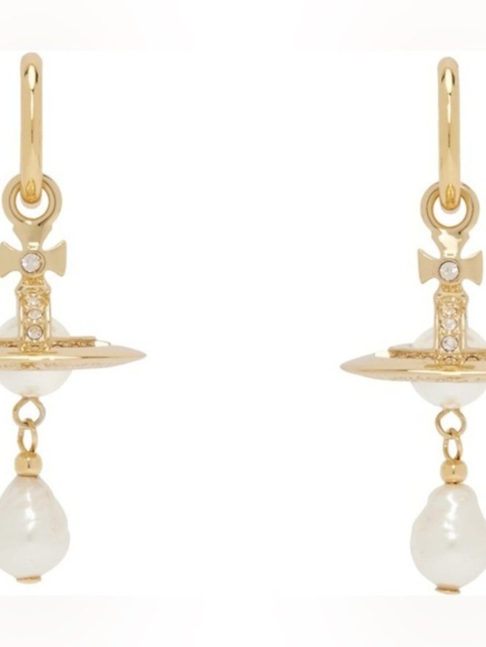 VIVIENNE WESTWOOD Aleksa embellished drop earrings Gold